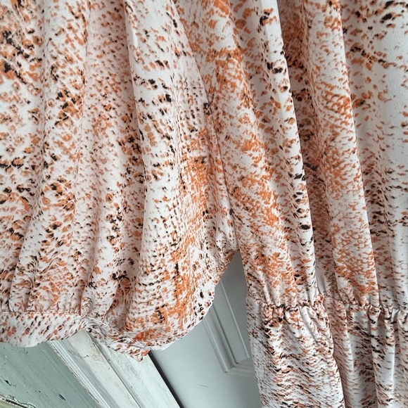 Calvin Klein Orange and Brown Casual Sundress with Dolman Sleeves - Picture 4 of 10